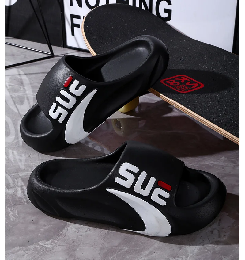 Sommer-Slipper für Herren – Neue rutschfeste Hausschuhe mit dicken Sohlen für Innen- und Außenbekleidung, Zuhause, Badezimmer und Sport – Detail 9