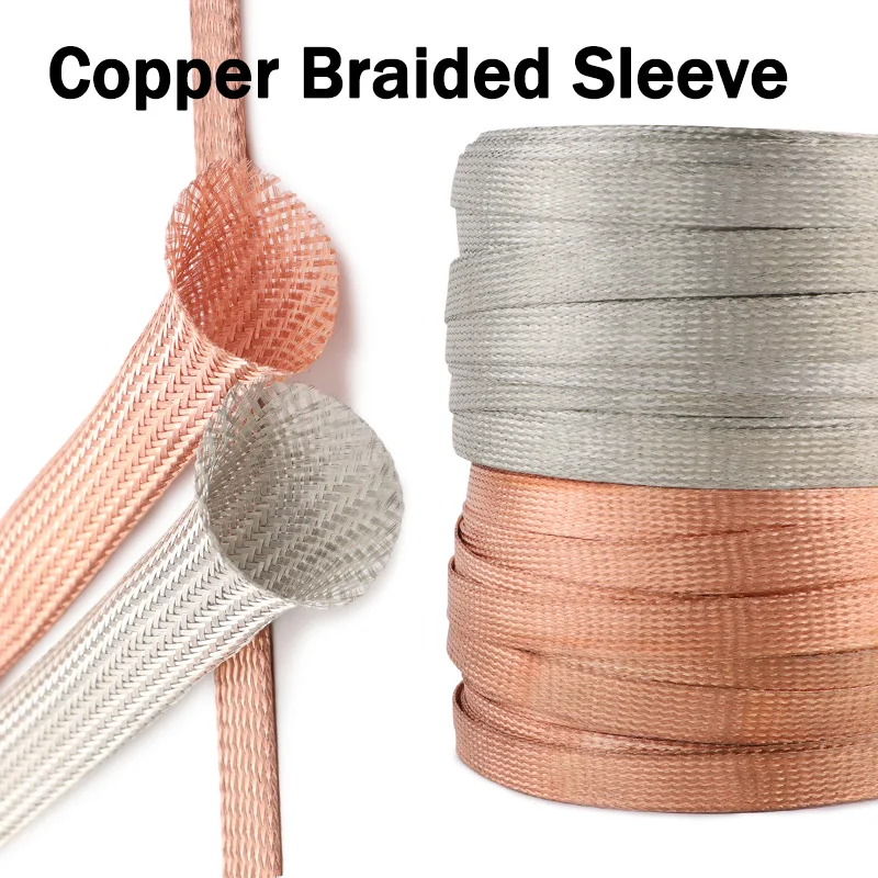 1 - 20M Copper Braided Sleeve 4 6 8 10 12 14 16 18 20 25 28mm DIY Wire Cable Protective Shielded Signal Expandable Metal Sheath