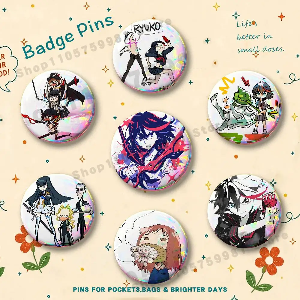 Funny Cartoon KILL La KILL Badges Cartoon Character Pins Brooch for Bag Shoes Decoration Jewelry Gifts