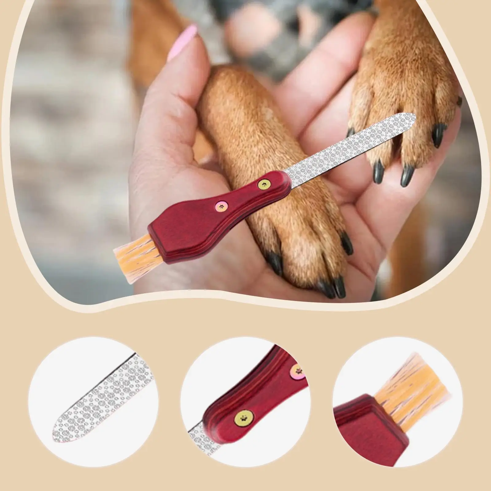 2xPet Nail File Pet Nail Trimmer Sturdy Supplies Practical Wear Resistant Hand Tool 2 in 1 Portable Grooming Tool Manicure File