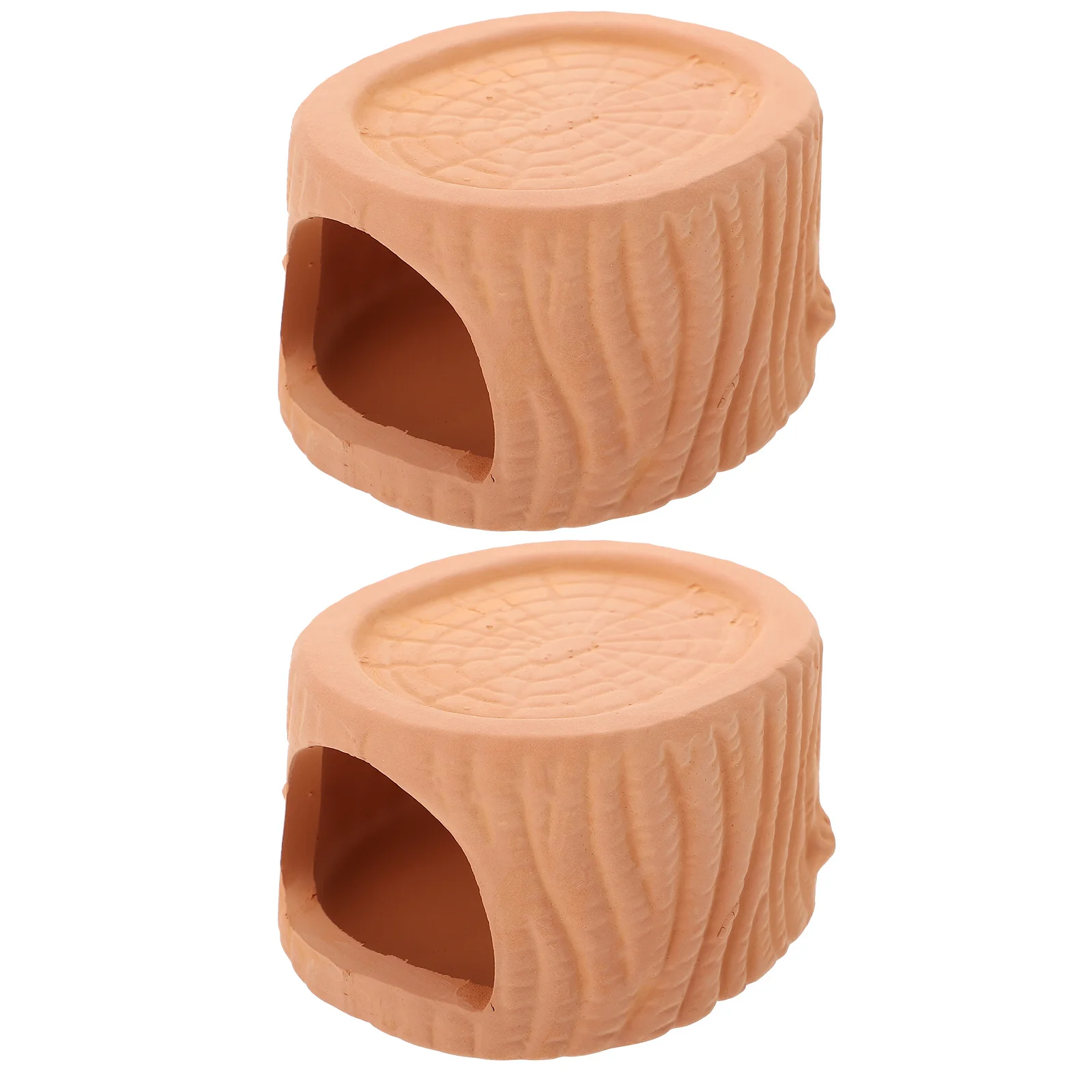 

2Pcs Ceramic Stone Cave for Fish Tank Hideout Aquarium Decoration Landscape Ornament Suitable Freshwater Shrimp Play Egg Laying