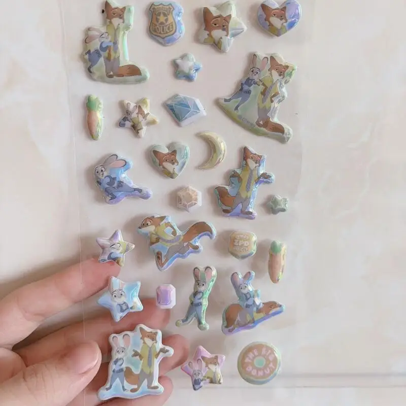 ديزني الأميرة غرزة Zootopia الماس قطع فقاعة رغوة ملصقات ثلاثية الأبعاد DIY جراب هاتف الثلاجة ملصق مزخرفة لعبة هدية