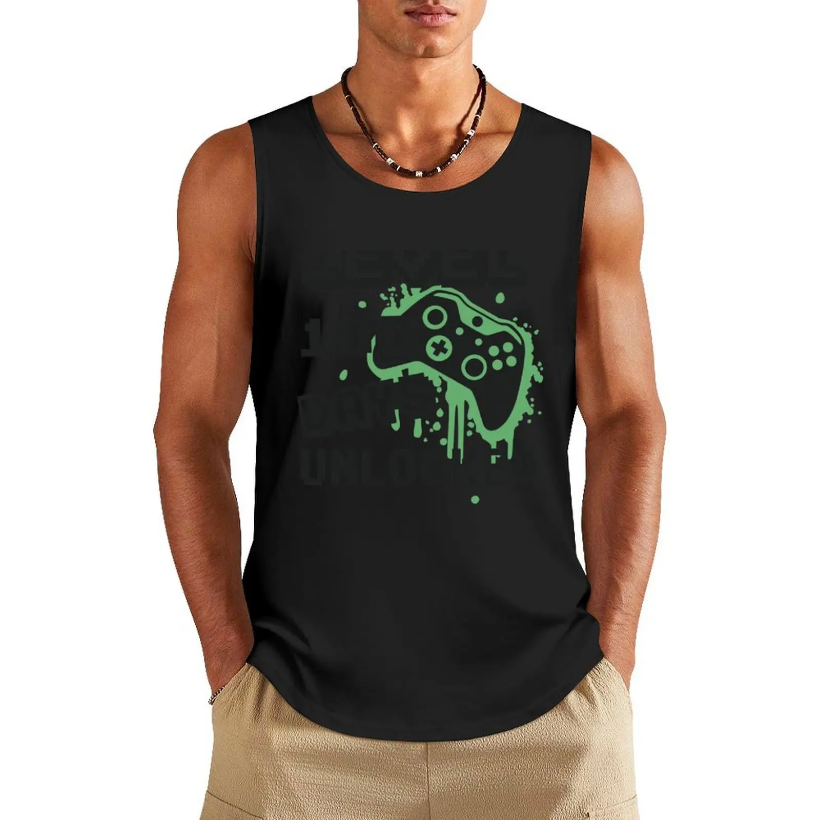 

Level 100 Days Of School Unlocked Boy Gamer Video Games Tank Top sports vest basketball clothing