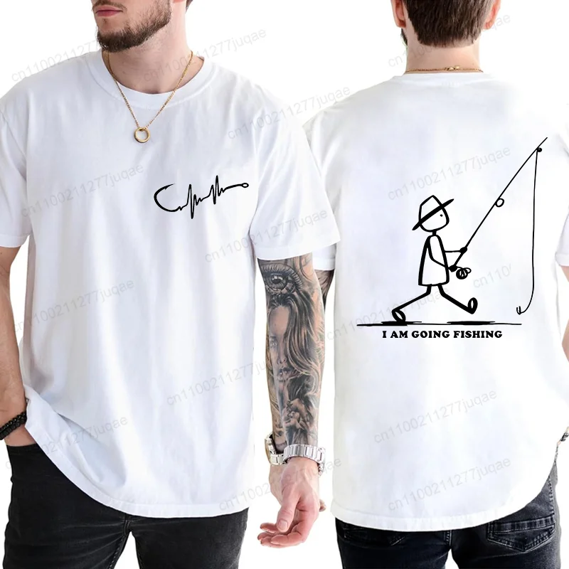 Herren Going Fishing Grafik T-Shirt Lustige Männer Casual Fischer Angeln T-Shirt T-Shirt Lose Cretive Bedruckte Kurzarm-T-Shirts