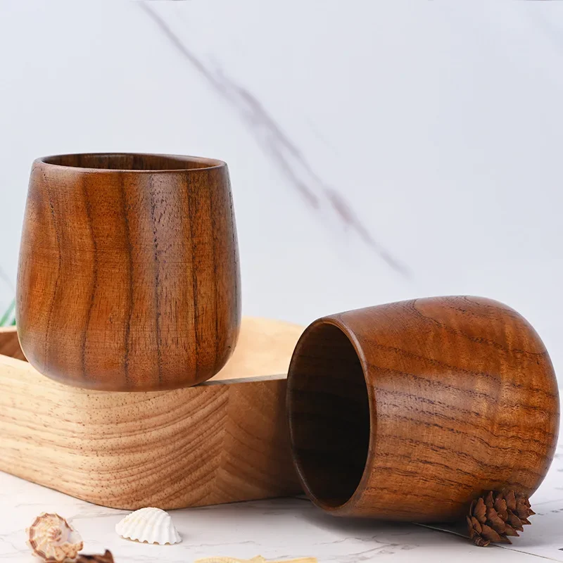 Chinese Sour Jujube Wood Potbelly Cup Creative Restaurant Wooden Tea Cup Solid Wood Anti-scald Tea Cup