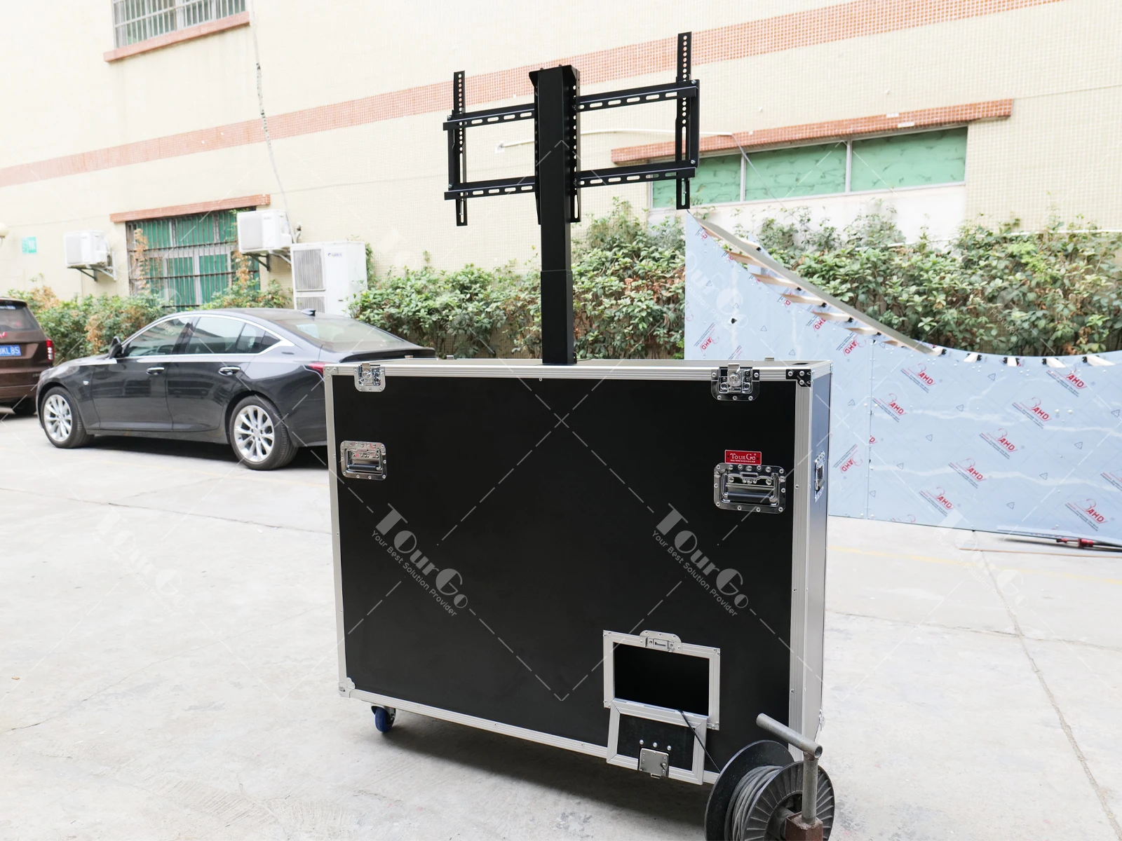 Casos de vôo para tv de 65 "led 55 polegadas elétrica motorizada tv elevador plasma tv voo case