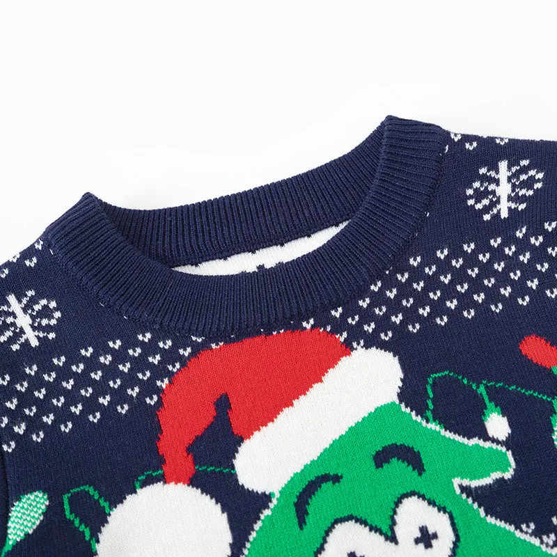 Wholesale Europe, America 2024 new autumn and winter children's Christmas cartoon pullover sweater boys and girls baby bottomin
