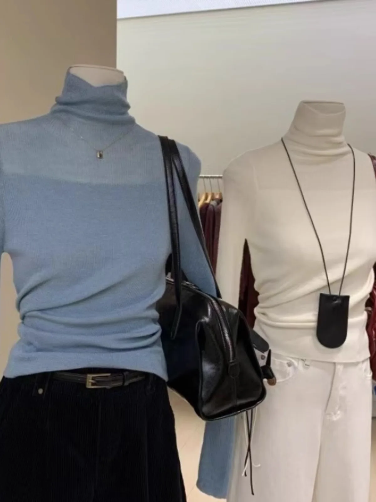 ملابس داخلية نسائية من الكشمير الخالص ذات ياقة عالية من زينلي، طبقة أساسية للملابس الداخلية، أزياء نسائية بأسلوب عملي، أكمام ...