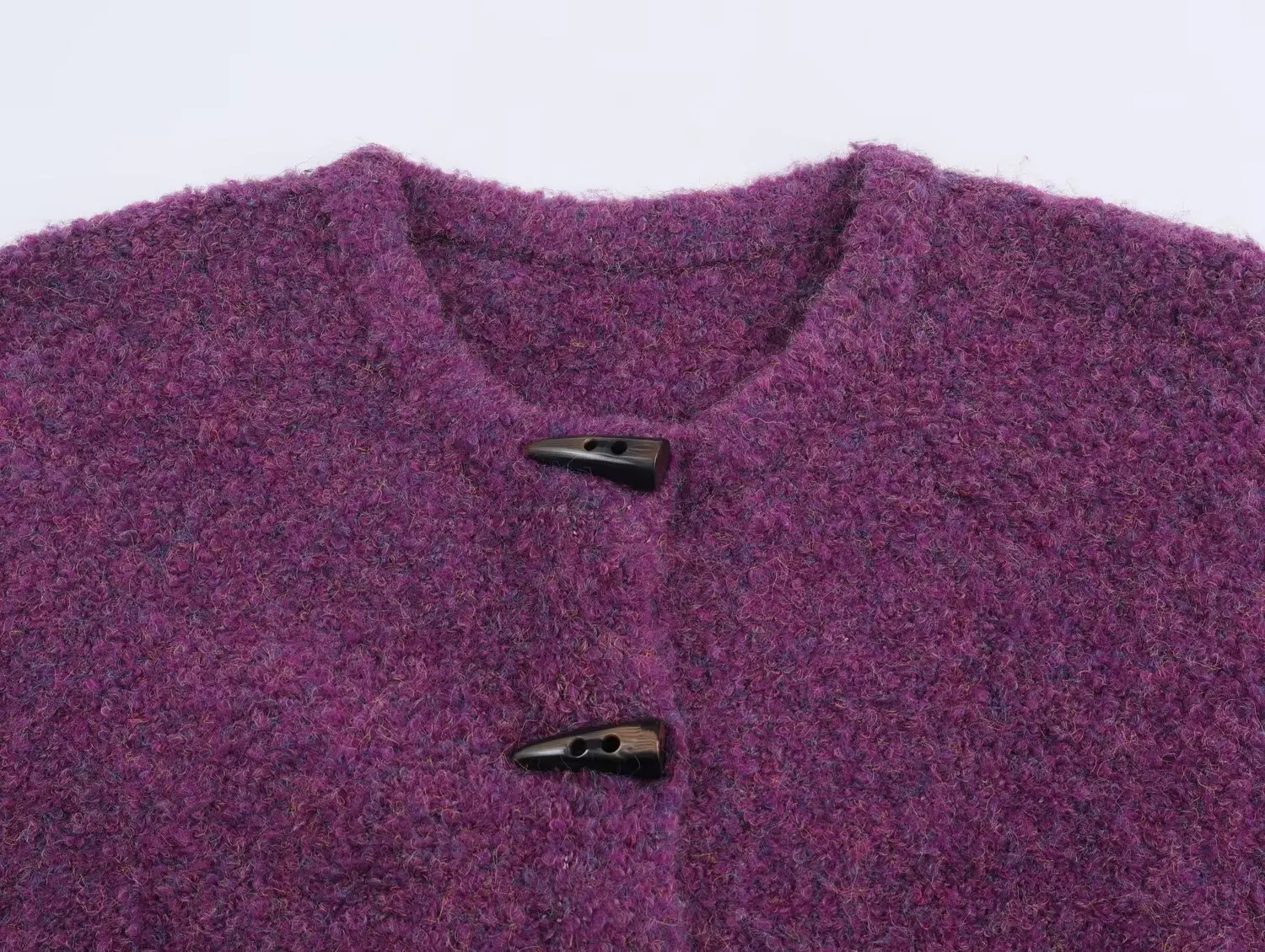 DiYiG WOMAN 2025 Winter New Fashion Multicolor Horn Knitted Cardigan Retro Long Sleeve Casual Sweater Mujer