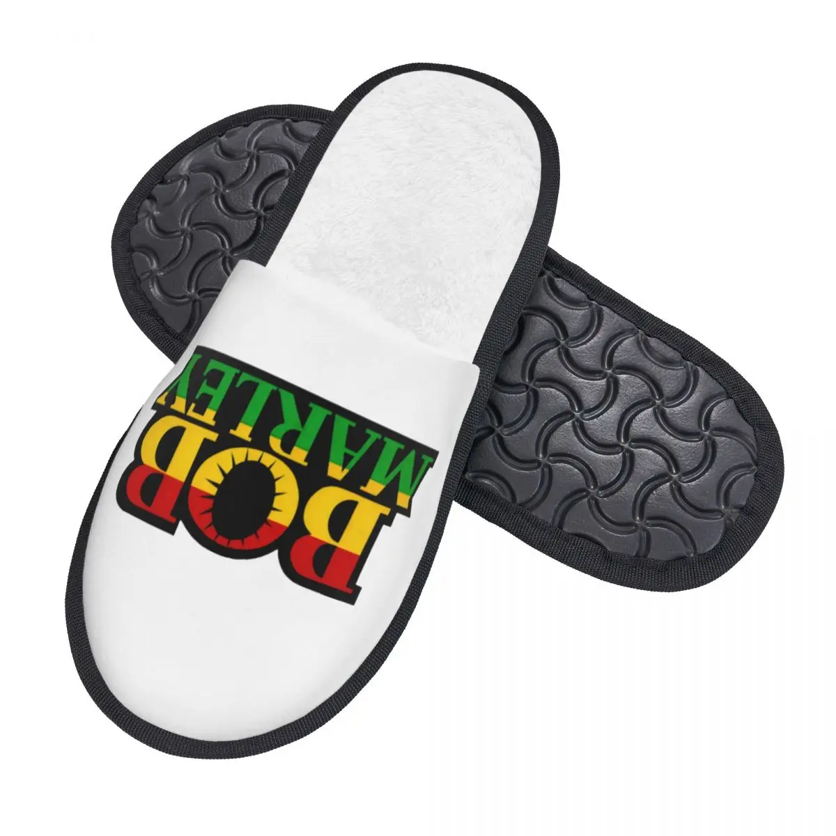 Custom Jamaica Singer Reggae Rock Bob Marley House Slippers Women Cozy Memory Foam Slip On Bedroom Slipper Shoes