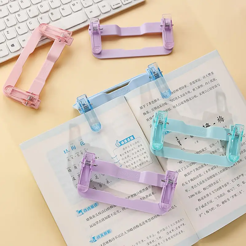 1Pc Folding Book Holder, Thick and High-Quality ABS Reading Stand, Double-Head Clamps, Gift for Reading Enthusiasts