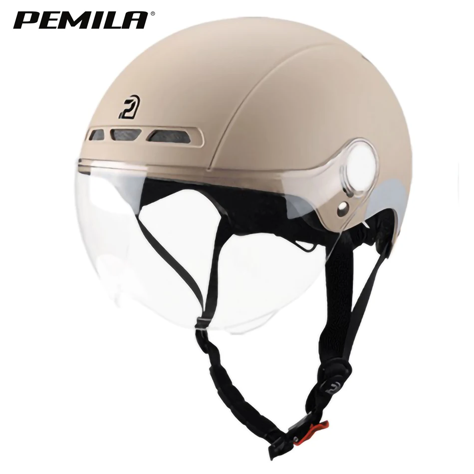 PEMILA Men Women Cycling Helmet With Goggles Lens Bicycle Helmet MTB Road Bike Reflective sticker E-Bike Motorcycle Bike Helmet