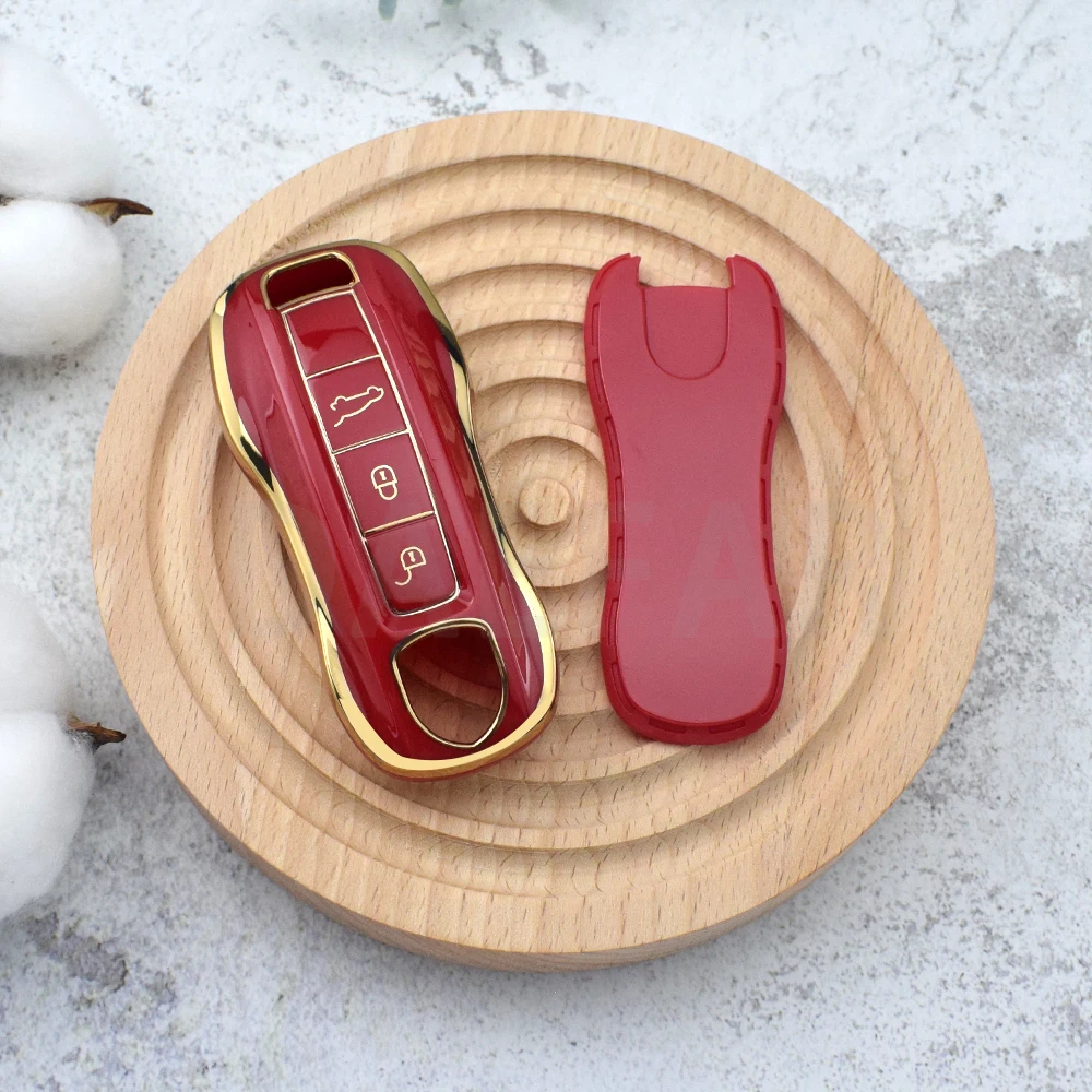 For Porsche Panamera Cayenne 971 911 9YA Macan Boxste 3 Buttons TPU Car Remote Smart Key Case Protecticve Cover Holder Fob