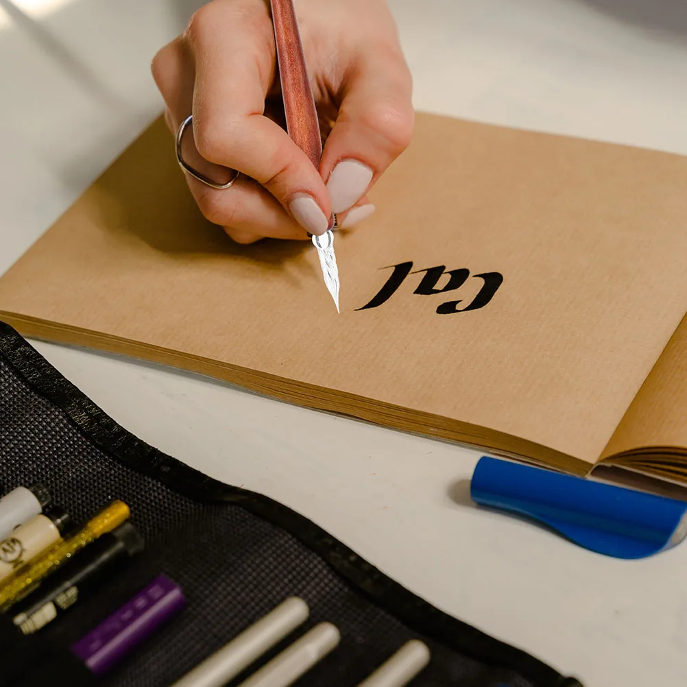 

2pcs Calligraphy Glass Fountain Pens Smooth Writing Drawing Tools Dipping Pens For School Stationery Office Supplies Calligraphy