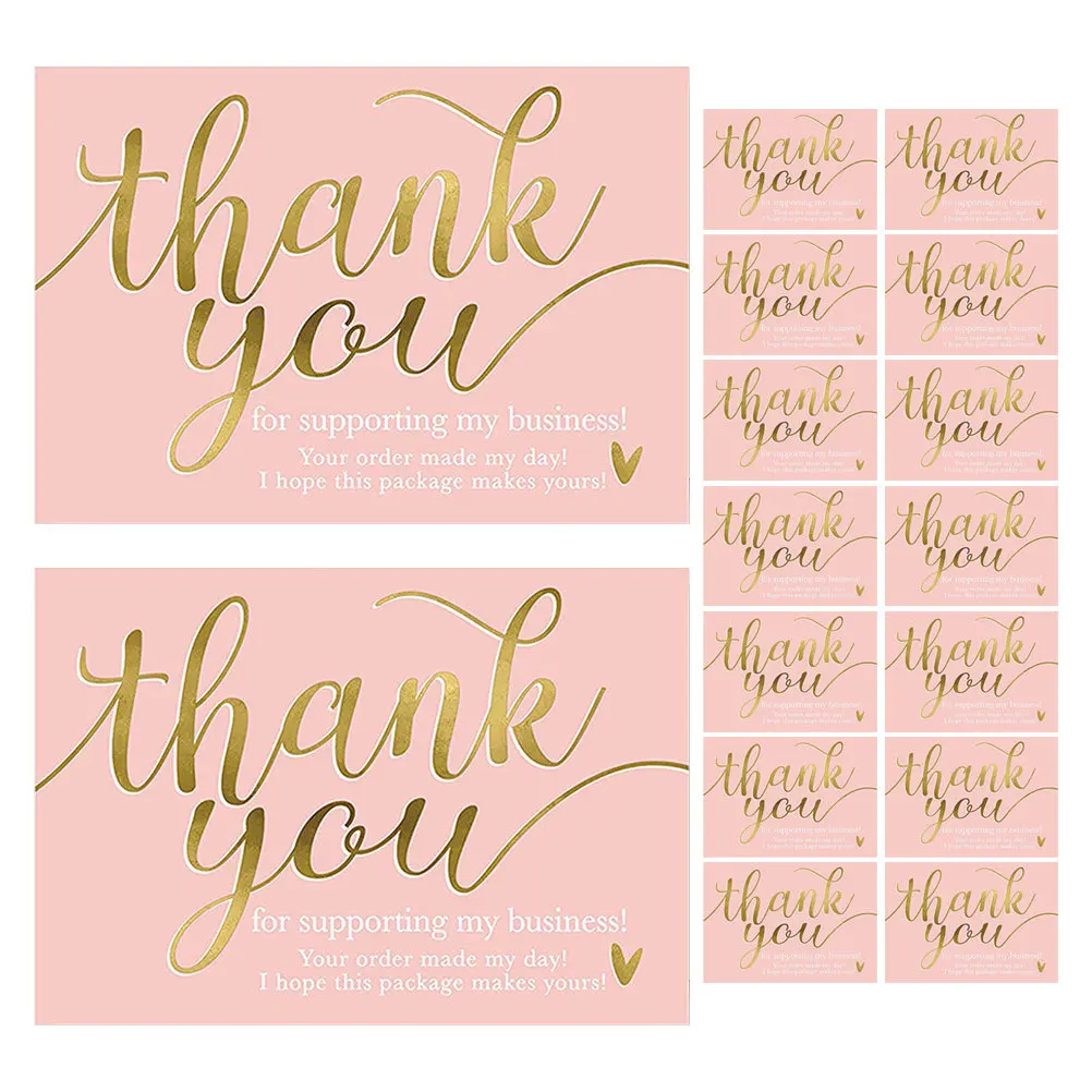 

50Pcs Elegant Thank You Cards Small Business Gratitude Unique Design Material Versatile Usage Blank Back Sincere Thanks
