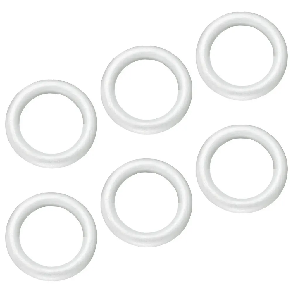 

6pcs Foam Circles For Crafts Unpainted Blank Diy Craft Ornaments Smooth Circle Foam Models Party Festival Wreaths Decorative