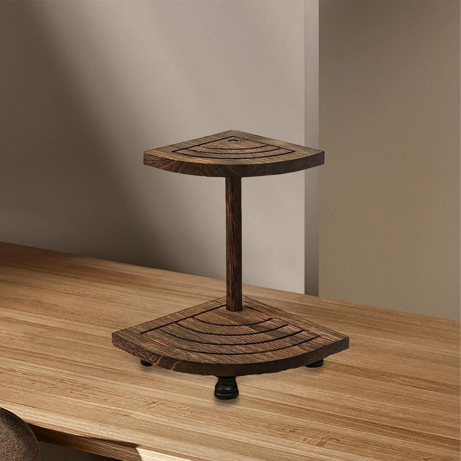 

2 Tier Wood Riser Decor Farmhouse Space Saving Multifunctional Spice Rack Easy Assembly Counter Organizer Housewarming Gifts