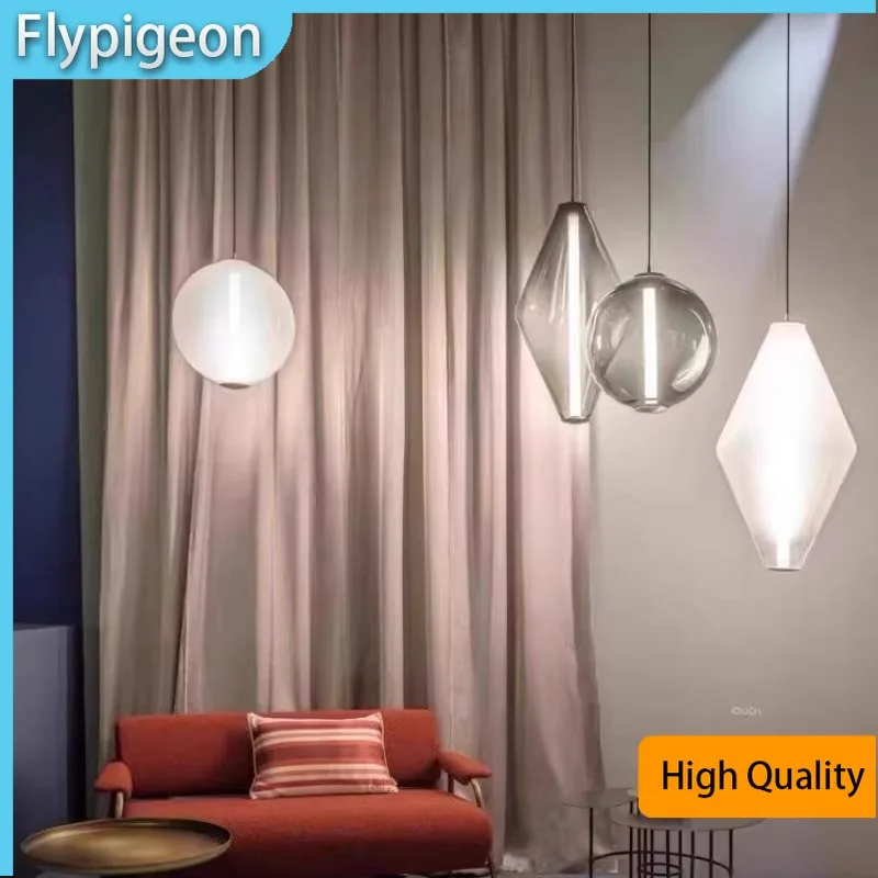 Nordic Minimalist LED Pendant Light Modern  Glass Hanging Lamp for Restaurant Cafe Bar Counter Kitchen Island Lighting Fixtures