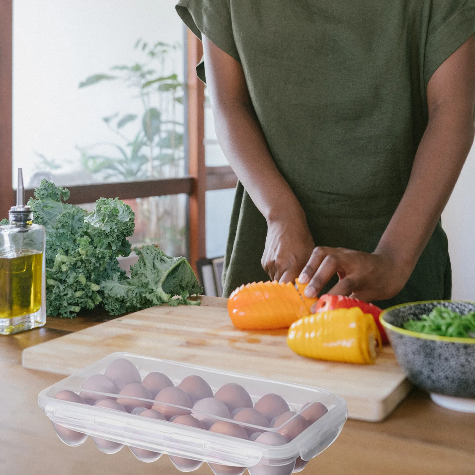 Egg Storage Box Large Capacity Transparent Plastic Multi Grid Refrigerator Organizer Durable Household Egg Container Portable