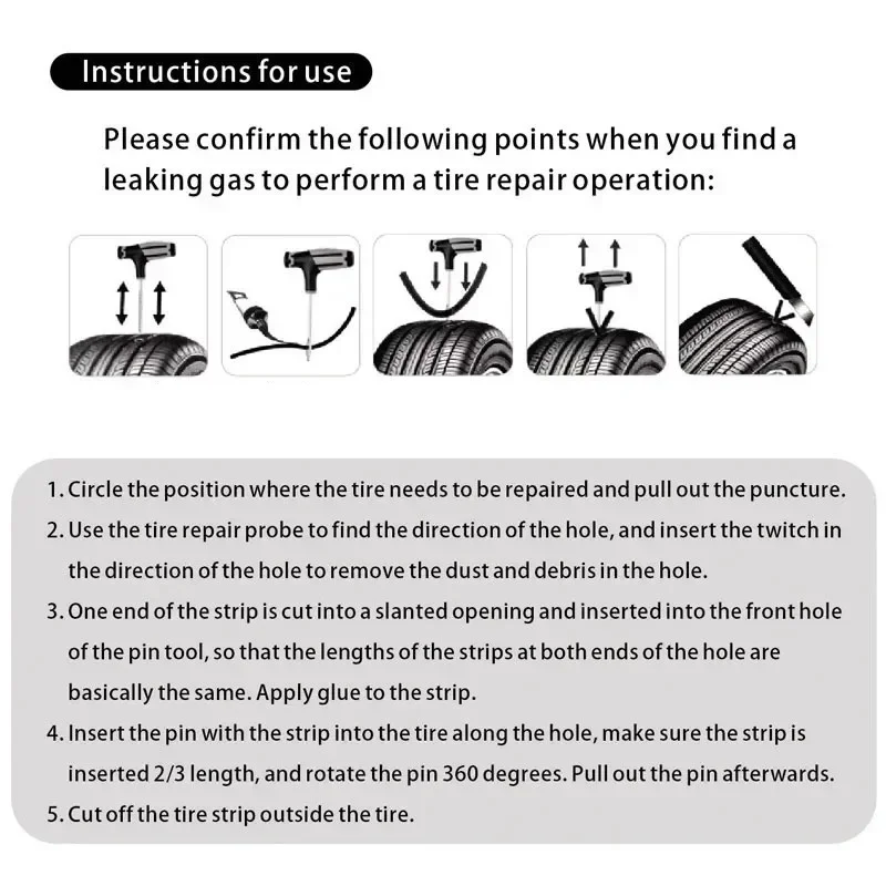 Car Tire Repair Kit Practical Tools Durable Tire Strips Super Glue Included Auto Emergency Repair Kit Optional with/without glue