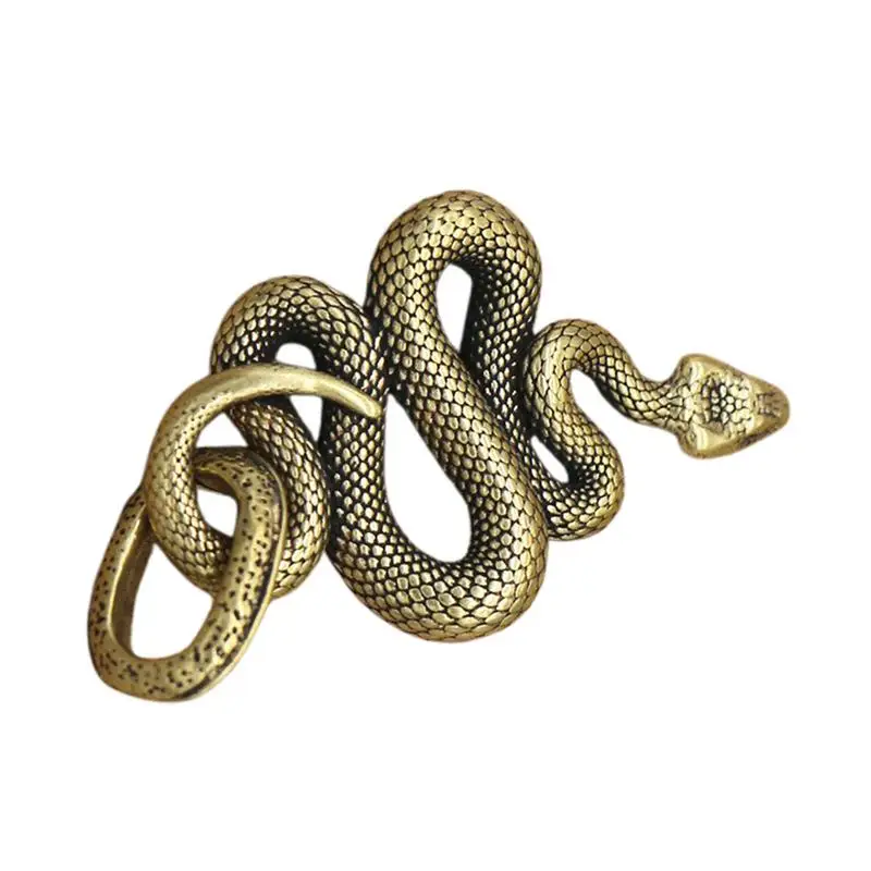 1pcs Brass Snake Shape Key Ring Snake Keychain for Purse Bag Backpack Car Pendant Ornaments Outdoor Small Accessories gift