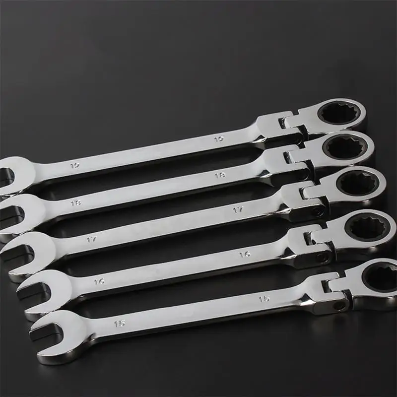 Combination Ended Spanner Kits Gear Wrench Garage Tools Steel Repair Tools Combination Ratchet Wrenches Flexible Head Durable