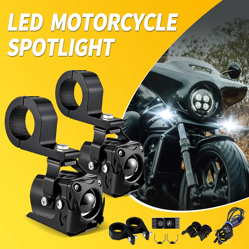 

1Set Front Fog Lights For Honda Rebel 1100 REBEL CMX250 CMX500 CMX300 Grom 125 MSX125 GROM MSX 125 LED Headlight Moto Universal