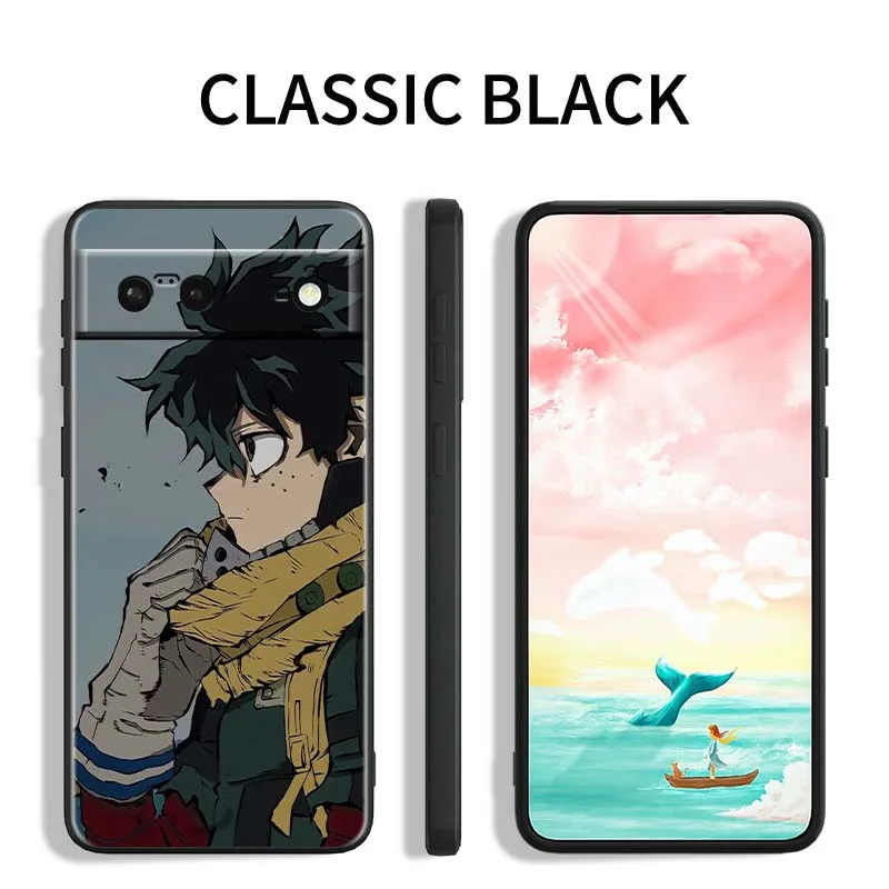 حافظة هاتف أكاديميا M-Midoriya Hero لهاتف جوجل بيكسل 9a 9 8A 8 7 7A 6 6A Pro XL 2024 5G غطاء سيليكون ناعم من البولي يوريثان الحراري