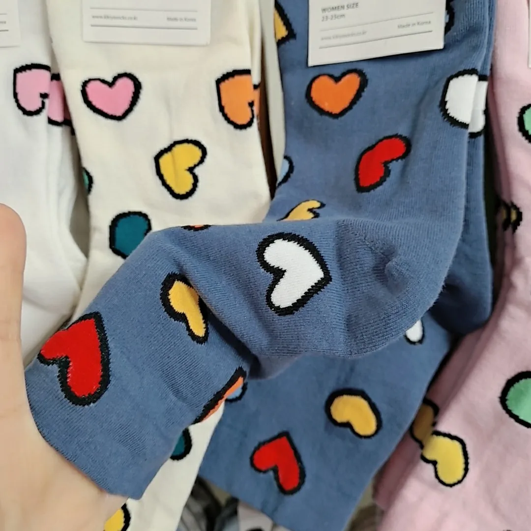 10pairs/lot! Japanese Korean Harajuku Lovely Socks Colorful Heart Shape Student Sweet Socks Wholesale