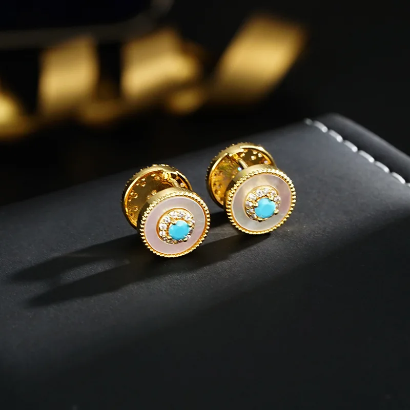 Neuankömmling Trendy Sun & Star Shiny CZ Zirkon 14K Gold Filled Lady Ohrstecker Anti Allergy Weihnachtsgeschenke Freundin – Detail 4