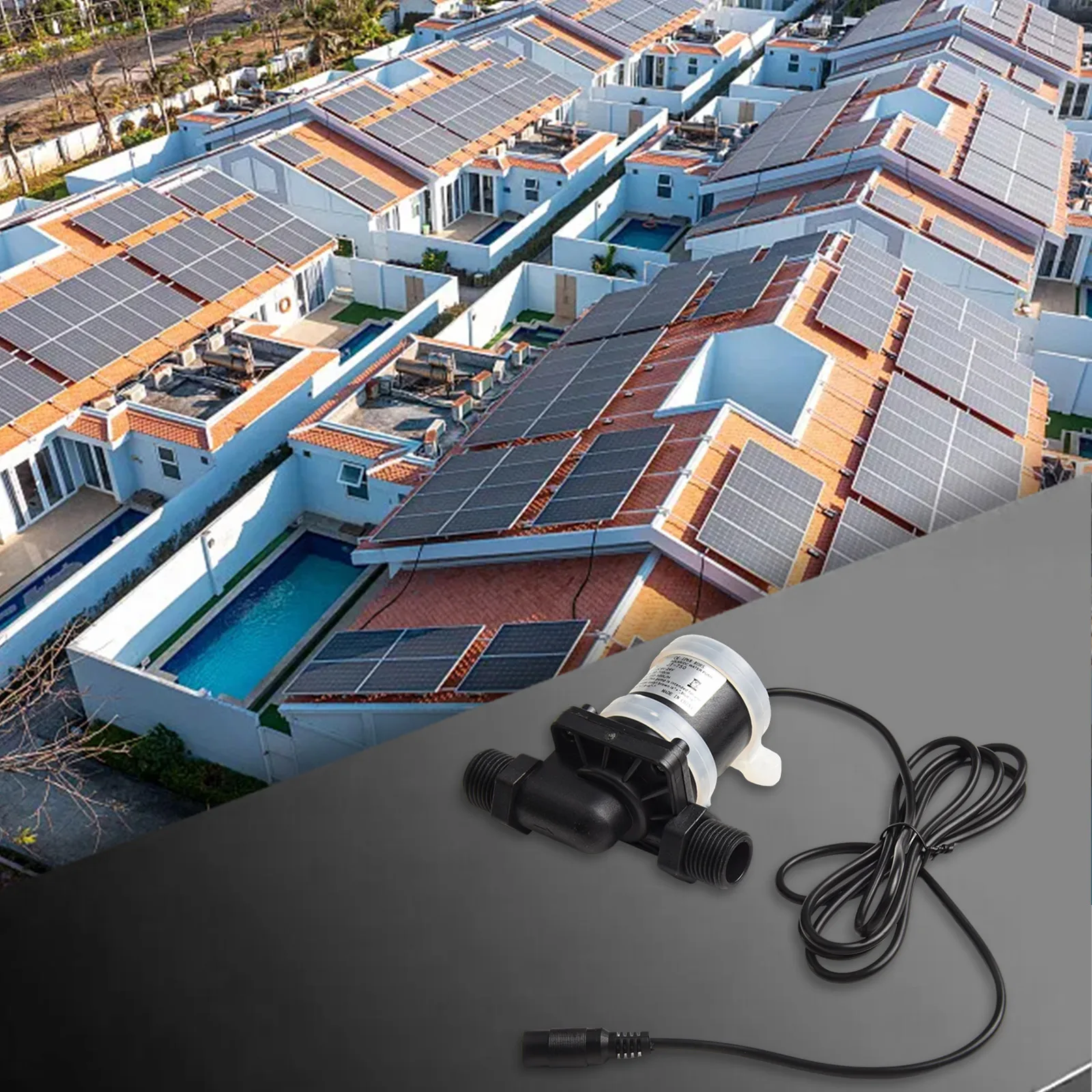مضخة مياه تعمل بالطاقة الشمسية بدون فرش تيار مستمر 12 فولت 24 فولت لتدفئة الأرضية، والدش، وتطبيقات معززة، وتدفق عالي هادئ IP68 مقاوم للماء #5