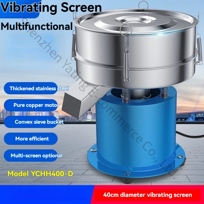 

220v Electric Screening Machine Vibrating Screen Diameter 40CM Stainless Steel Rotary Screening Machine Powder