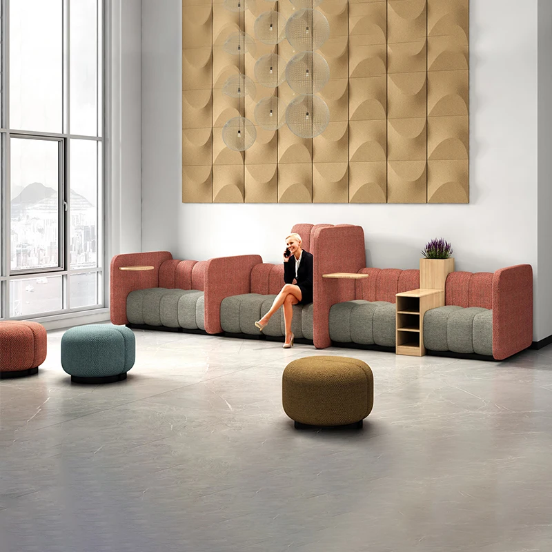 it-Modern Office Fabric Sofa Corner Waiting Room Sofa for Business Reception Leisure Areas-