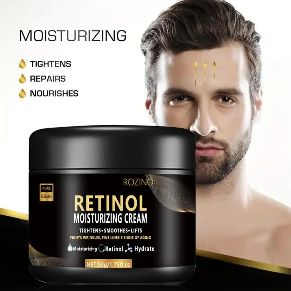 Creme Retinol hidratante masculino, anti-envelhecimento, remoção de rugas, cuidados com a pele facial, hidratante, loção para T7M0