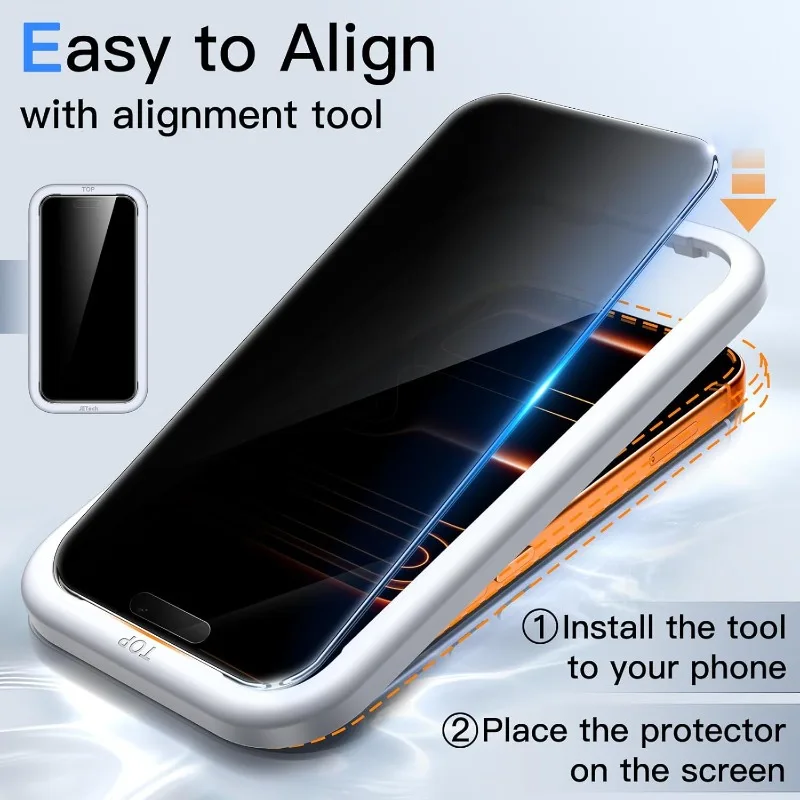 1-2PCS Easy Install Tempered Glass Privacy Screen Protectors for iPhone 17/17 Air/17 Pro/17 ProMax Anti-spy Auto Alignment Kit