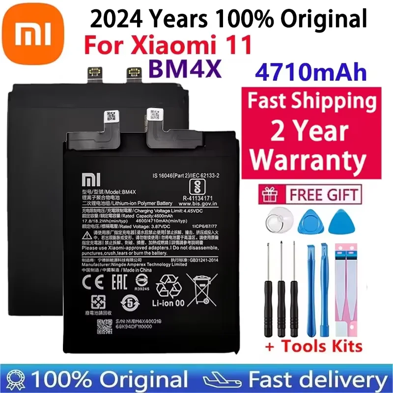 2024 Year 100% Original Battery BM4X BM55 BP42 For Xiaomi Mi 11 Mi11 Lite 11 Pro Ultra Replacement Batteries Fast Shipping