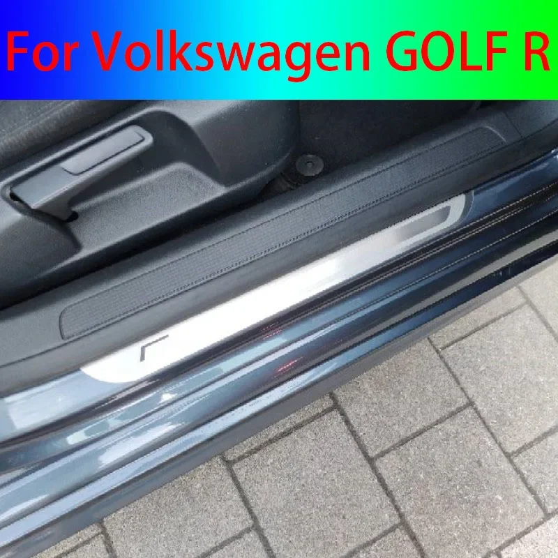 

Stainless steel ultrathin Welcome pedal car threshold guard anti-scratch protection For Volkswagen GOLF R car accessories