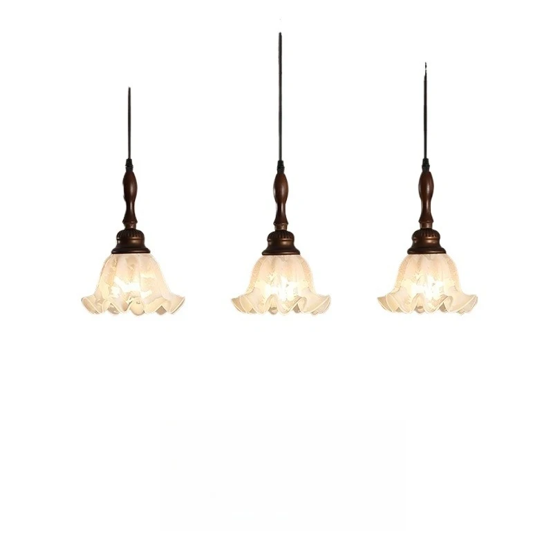 

Brown brushed retro American LED dining chandelier, French Bauhaus restaurant lamps, medieval style