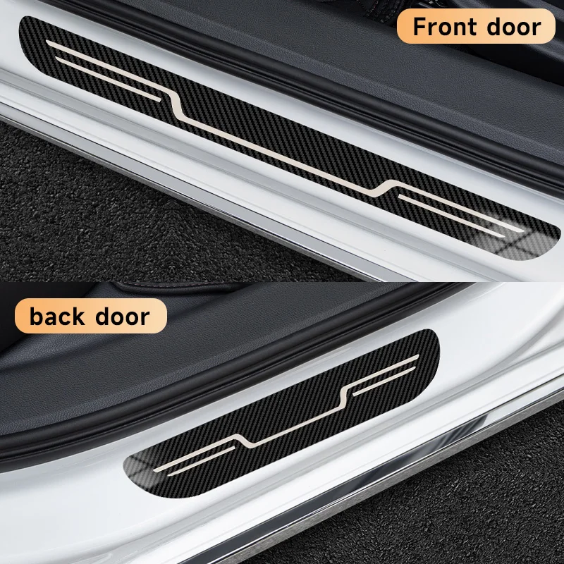 Stainless Steel Car Door Sill Strip Anti-Dirty Sticker Cover Decoration Exterior Anti-Kick Pedal Decoration Accessories Parts view 4