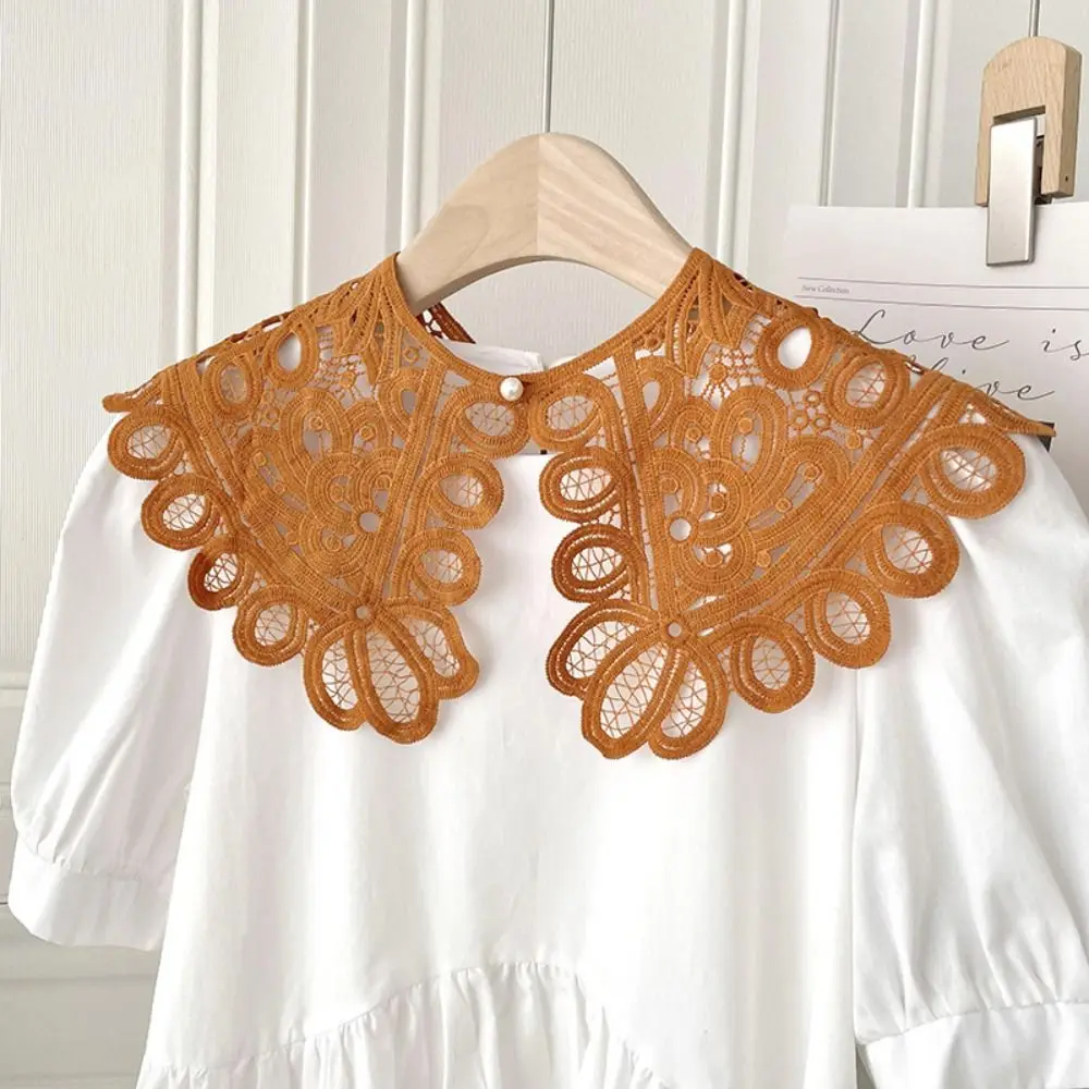 Collar Lace Fake Collar Dress Decorative Shoulder Detachable Decoration Shirt Collar Round Neck Pearl Knitted Shawl