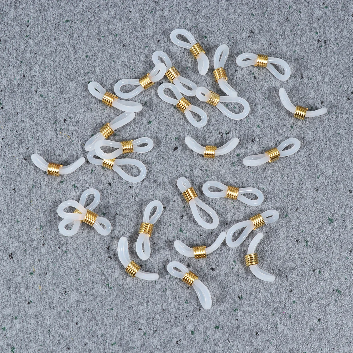 

100Pcs Silicone Ring for Eyeglasses Chain Adjustable Non-Slip Fixing Mount for Glass Legs DIY Rubber Cord Holder Spring Clip