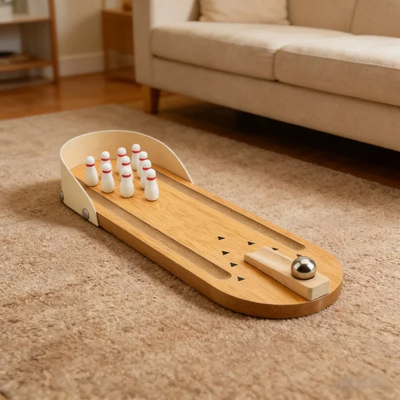 

Настольный мини-набор для игры в боулинг: высококачественная деревянная инновационная настольная игрушка для взаимодействия родителей и детей, увлекательная игра