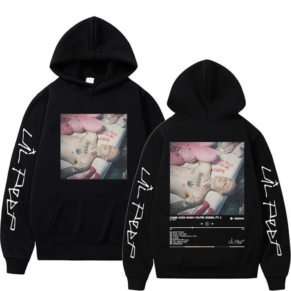 

Rapper Lil Peep Come Over When You're Sober Graphic Print Hoodie Men Women's Hip Hop Vintage Hoodies Male Oversized Sweatshirt