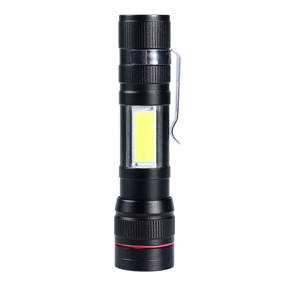 500 Lumens LED Double Faced COB Aluminum Alloy USB Charging Flashlight for Outdoor with 3 Modes