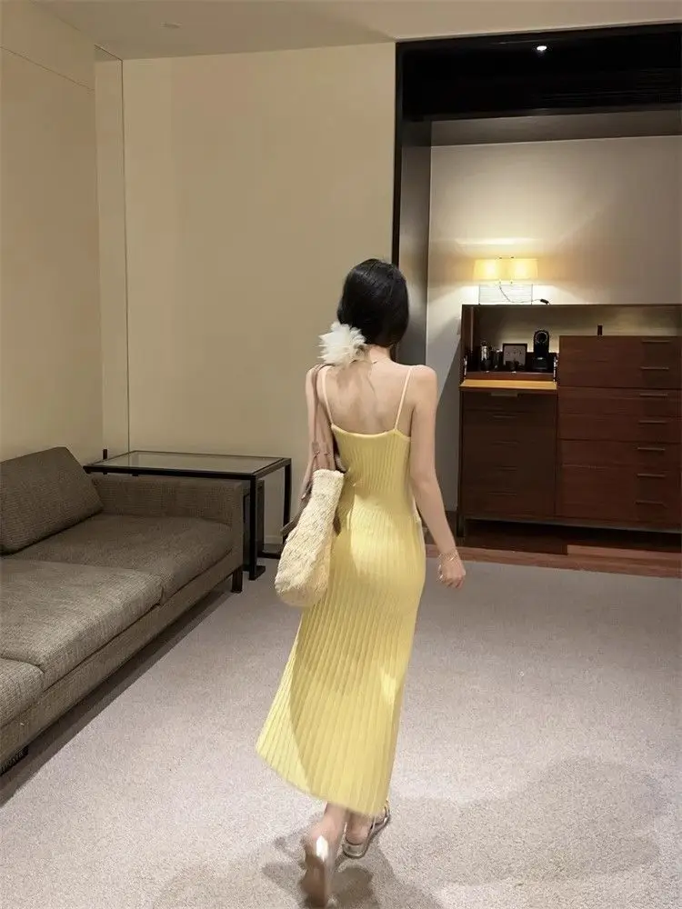 

Вязаное платье без рукавов с декоративными элементами, женское, осеннее, бесшовное, с изогнутыми краями, объемное вязание, рукава реглан, тонированные полосы, вставки