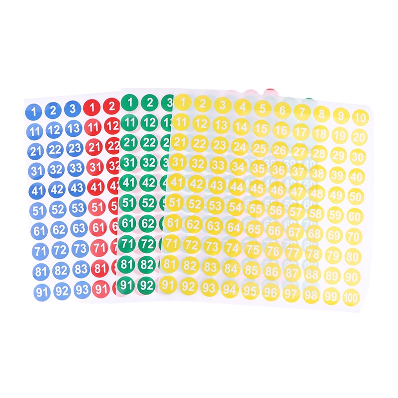 5 시트 번호 스티커 1-100 라벨 번호 스티커 Diy 공예용 네일 폴리쉬 접착제 병 스크랩북 다이어리 문구류