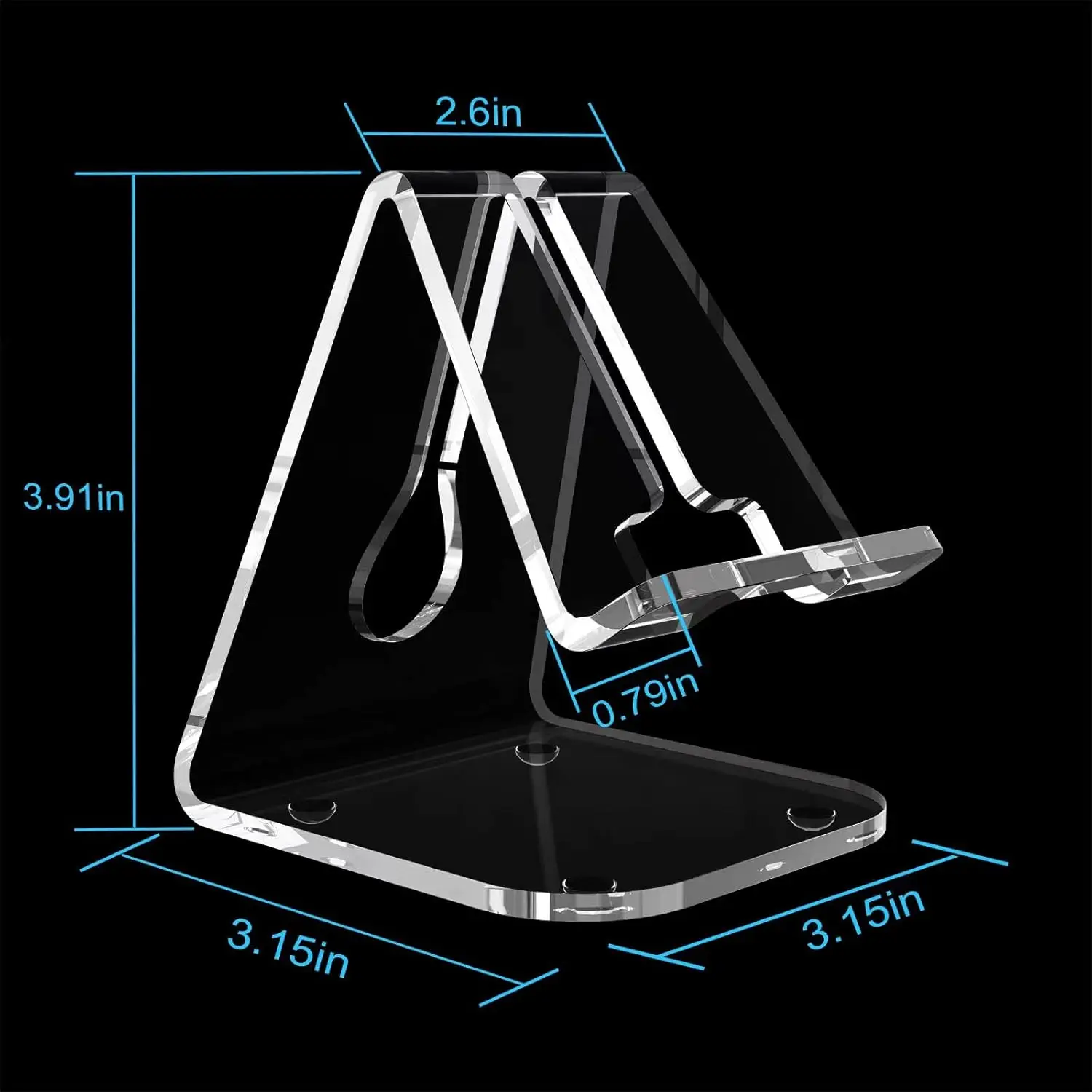 Acrylic Cell Phone Holder/Stand, Clear Compatible with 4-10'' iPhone series , Android Smartphone, Office Supplies/