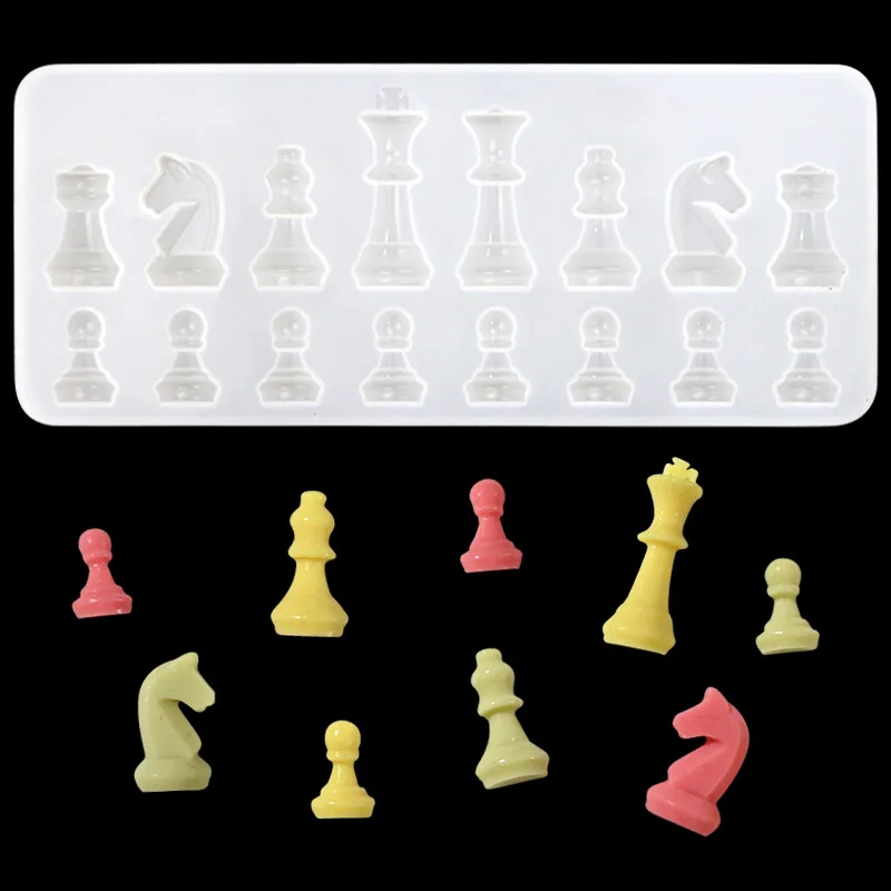 16 consecutive chess pieces, chocolate decorative molds, handmade DIY glue molds, accessories