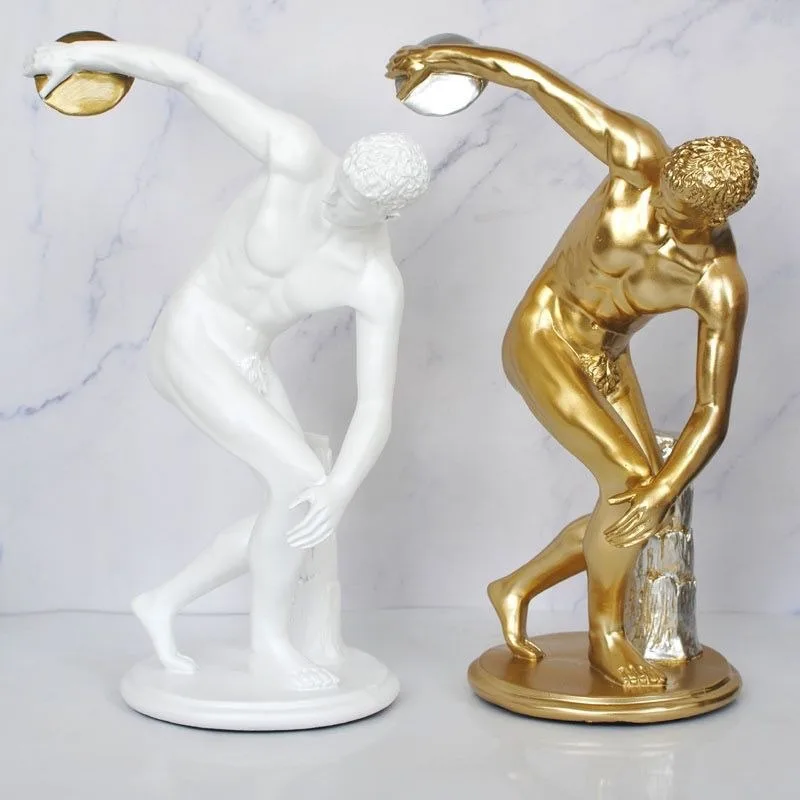 Statue of Discus Thrower, Handicrafts, Desk Decorations, Abstract Figure Sculptures, Room Aesthetic Decoration