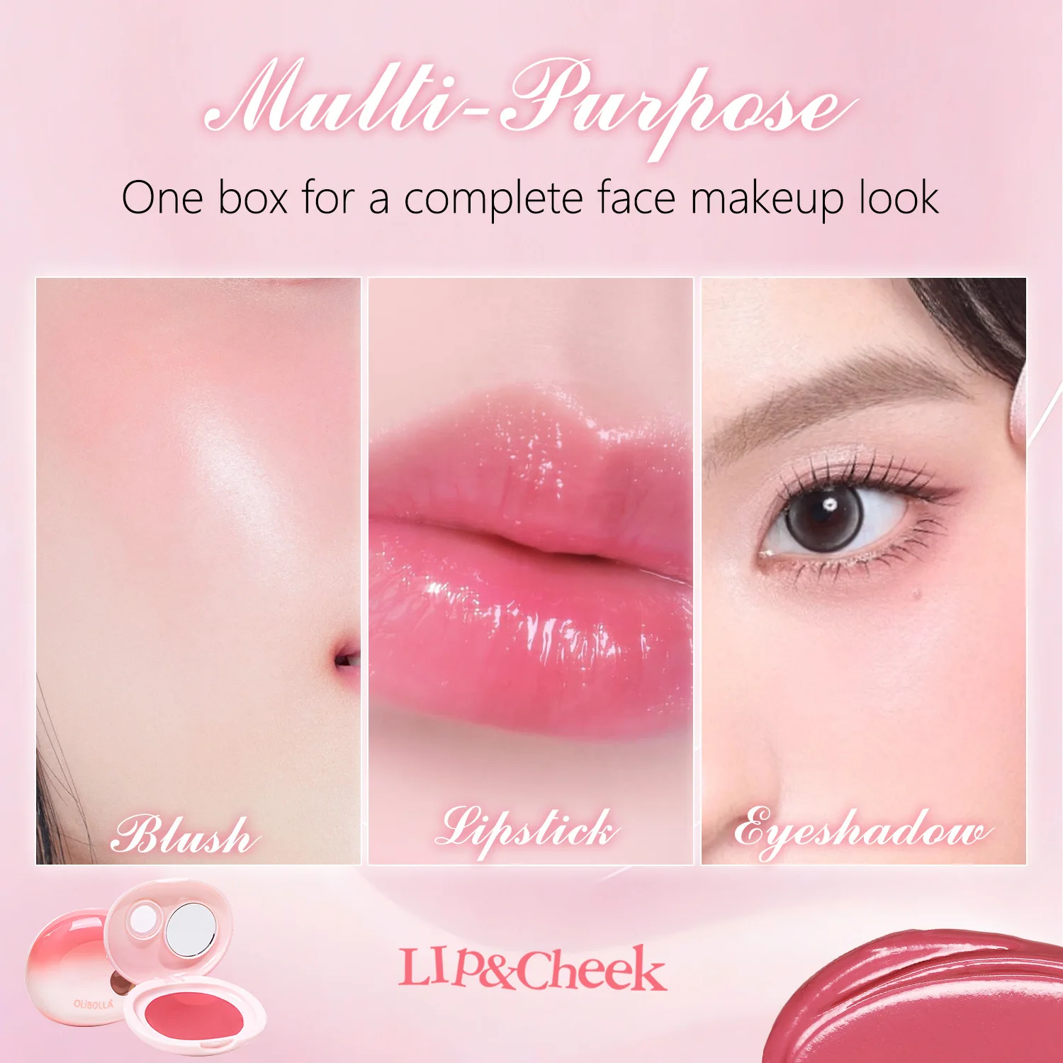 Taufrischer Rouge-Lippenbalsam, 2-in-1-Creme für Lippen & Wangen, sanfte, aufbaubare Farbe mit glänzendem Finish, leicht zu verblendender Make-up-Stift